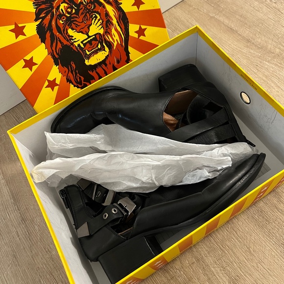 Jeffrey Campbell Everly Black Leather Cutout Ankle Booties - Picture 1 of 10